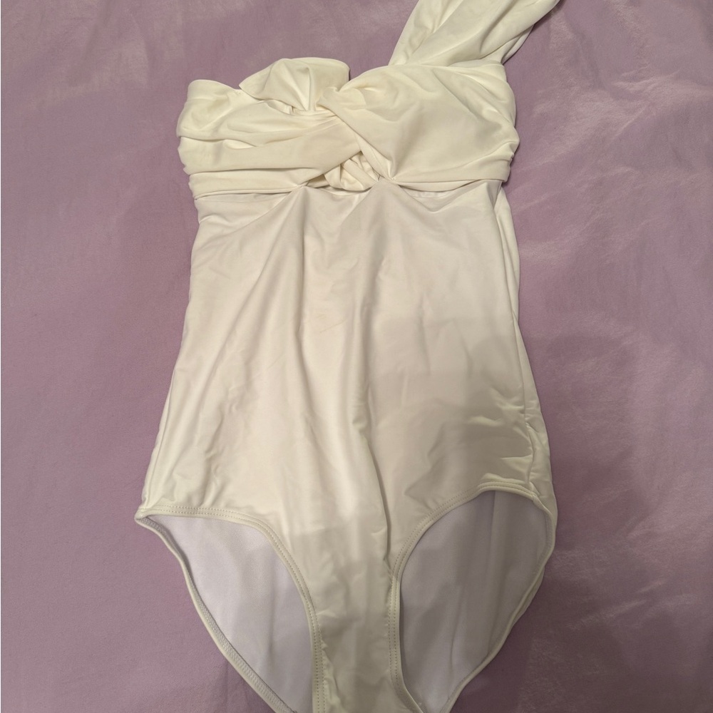 Brand new women Elegant Cream One-Shoulder Swimsuit
